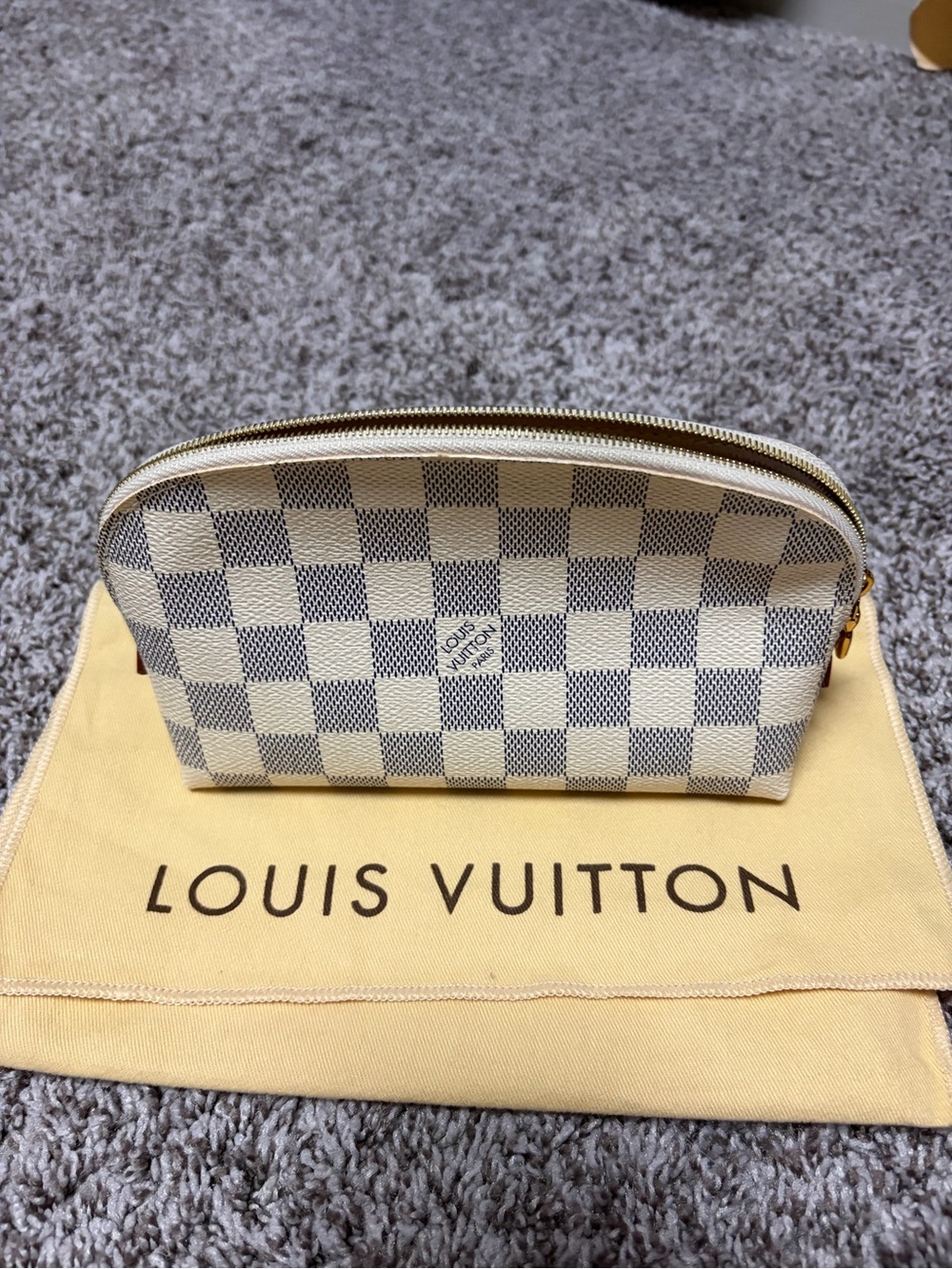 Louis Vuitton Damier Azur Cosmetic Pouch - Cream/Blue